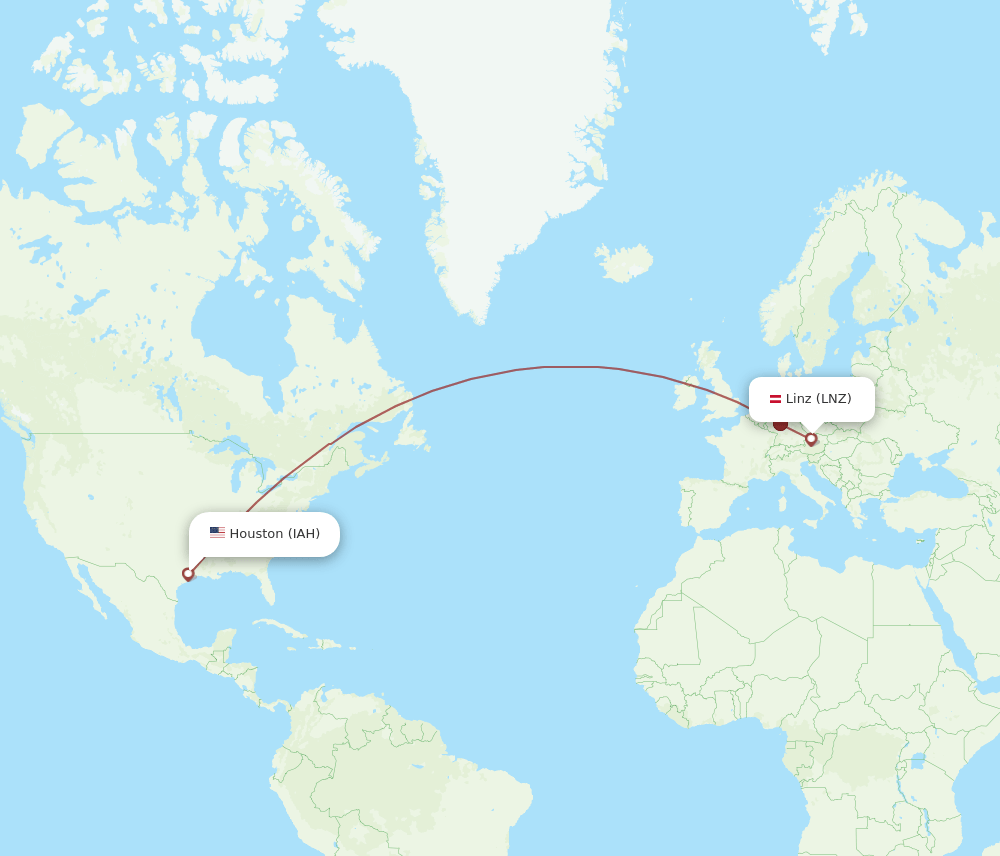 IAH-LNZ flight routes