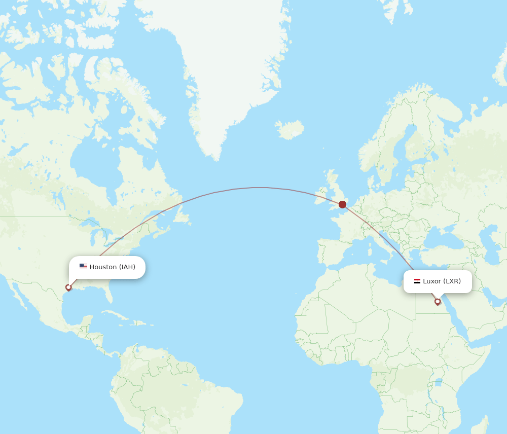 IAH-LXR flight routes