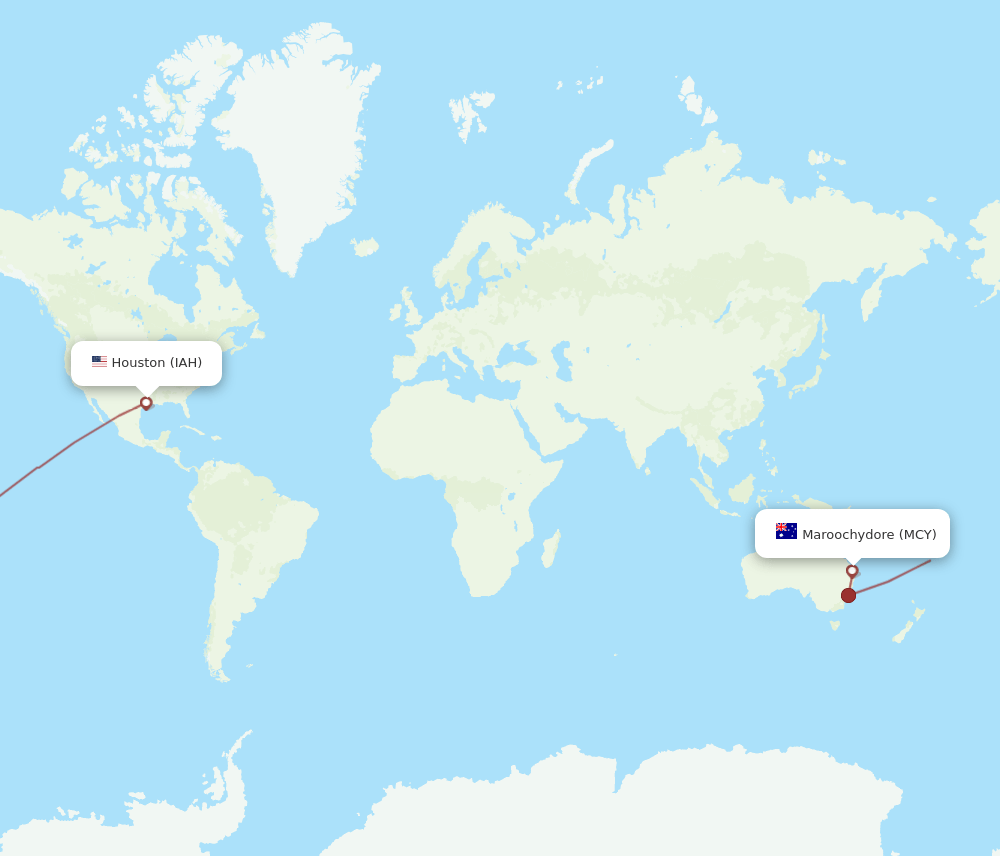 IAH to MCY flights and routes map