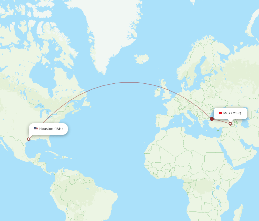 IAH to MSR flights and routes map