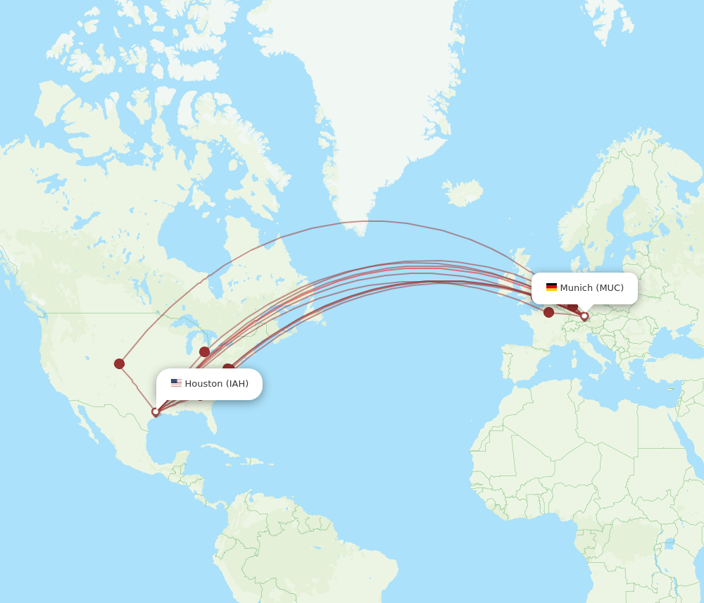 IAH-MUC flight routes