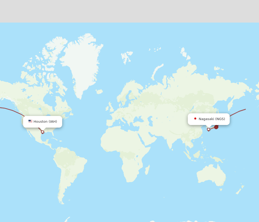 IAH to NGS flights and routes map