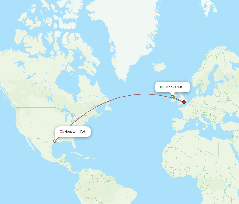 IAH-NOC flight routes