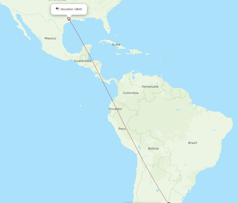 IAH-NQN flight routes
