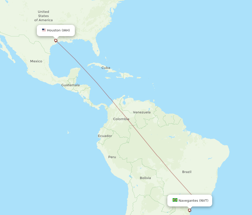 IAH-NVT flight routes
