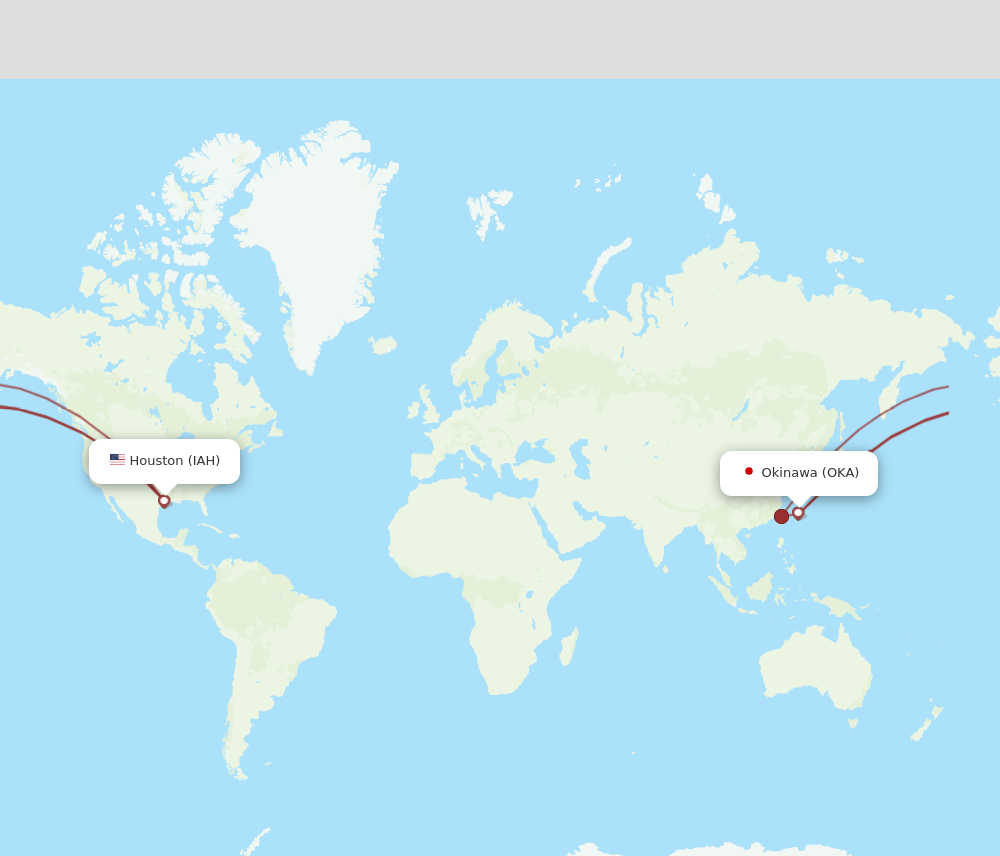 IAH-OKA flight routes