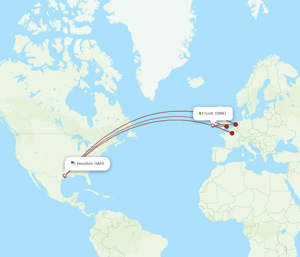 IAH-ORK flight routes