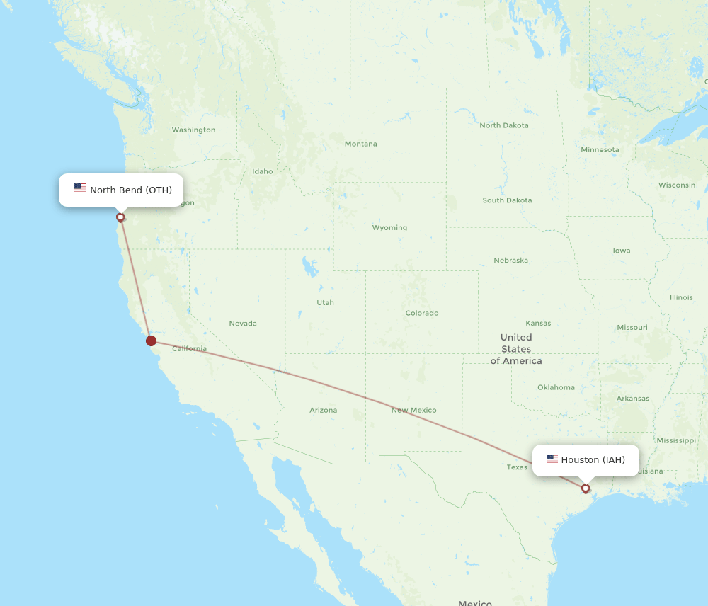 IAH-OTH flight routes
