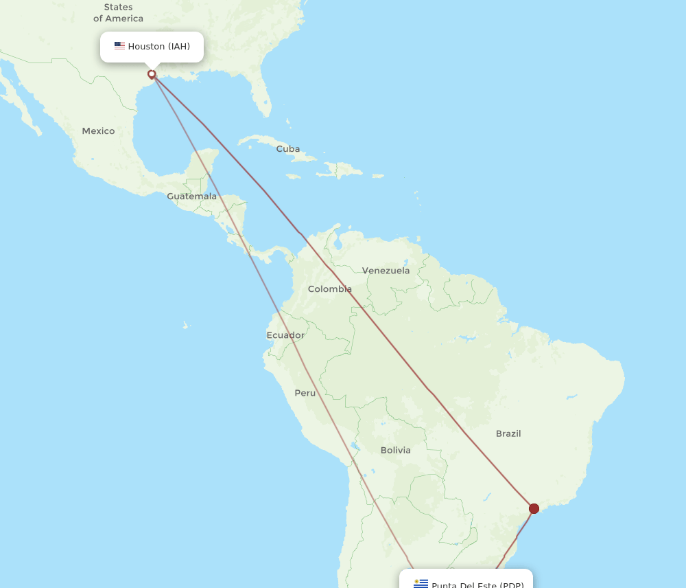IAH-PDP flight routes