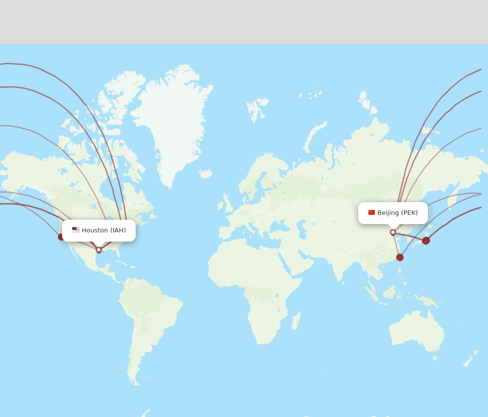 IAH-PEK flight routes