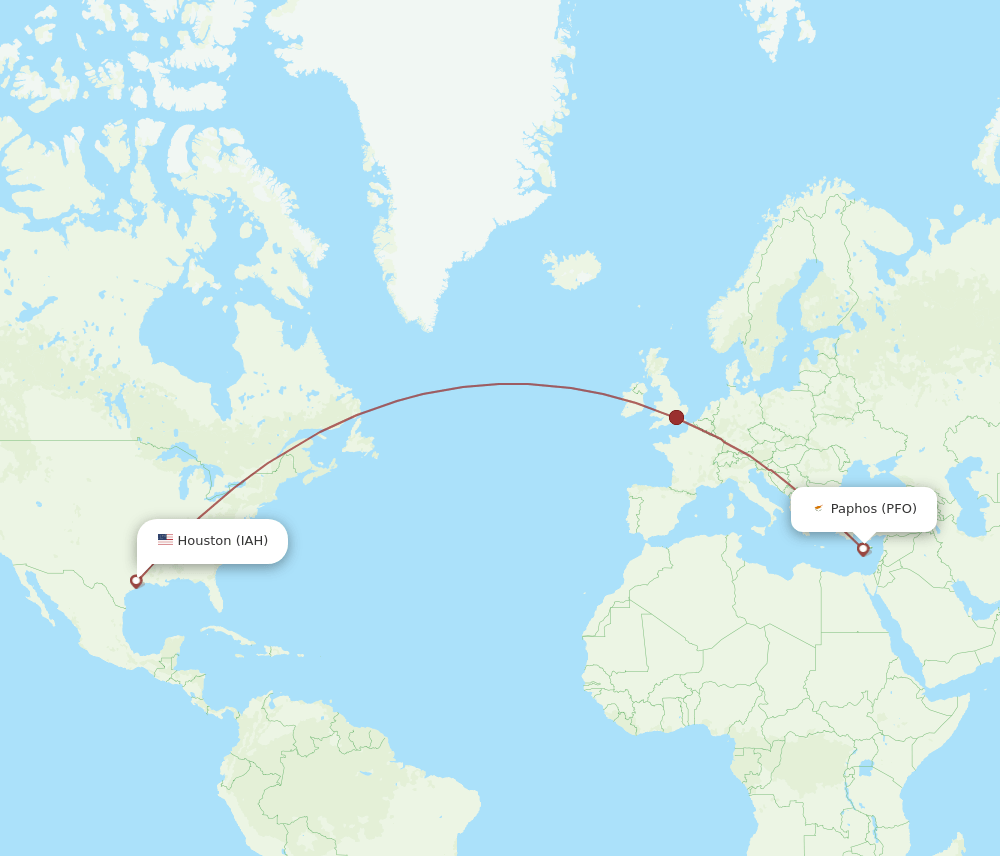 IAH-PFO flight routes