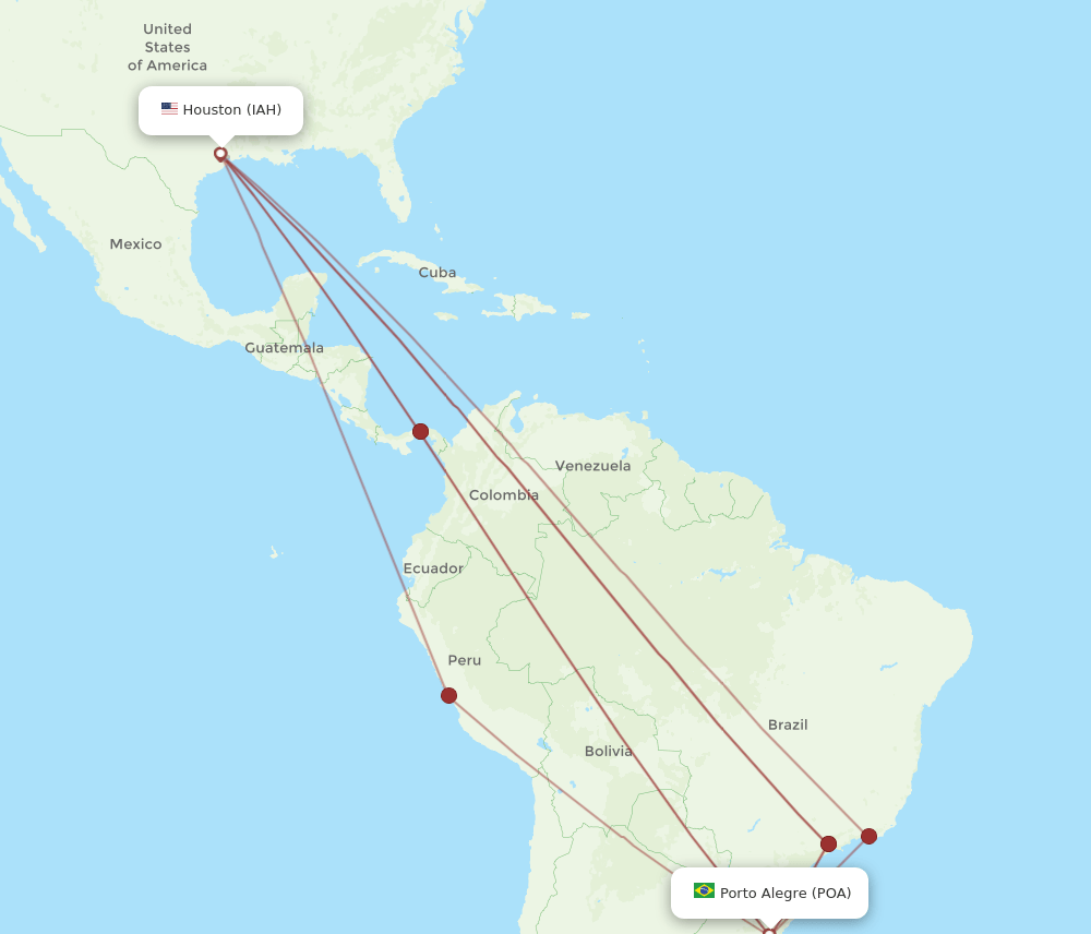 IAH-POA flight routes