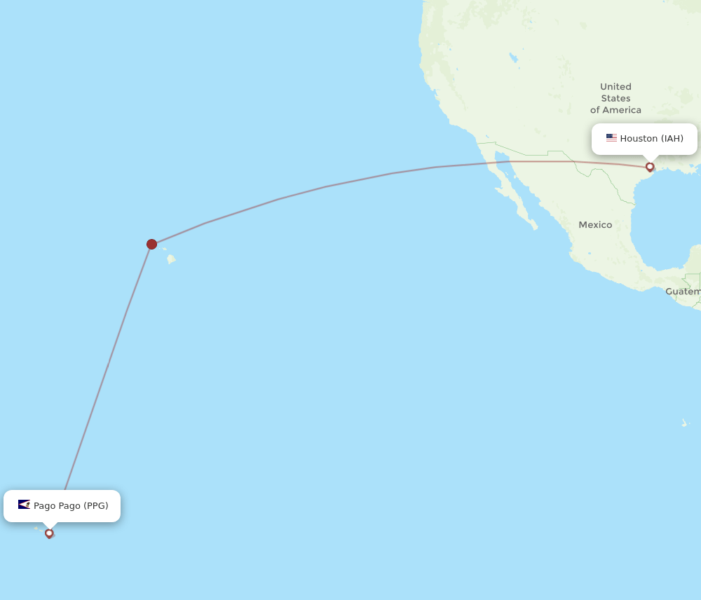 IAH to PPG flights and routes map