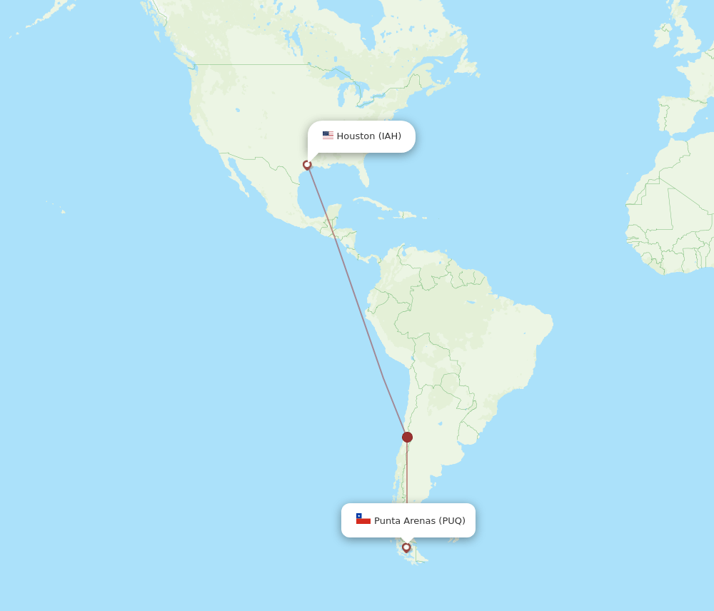 IAH-PUQ flight routes
