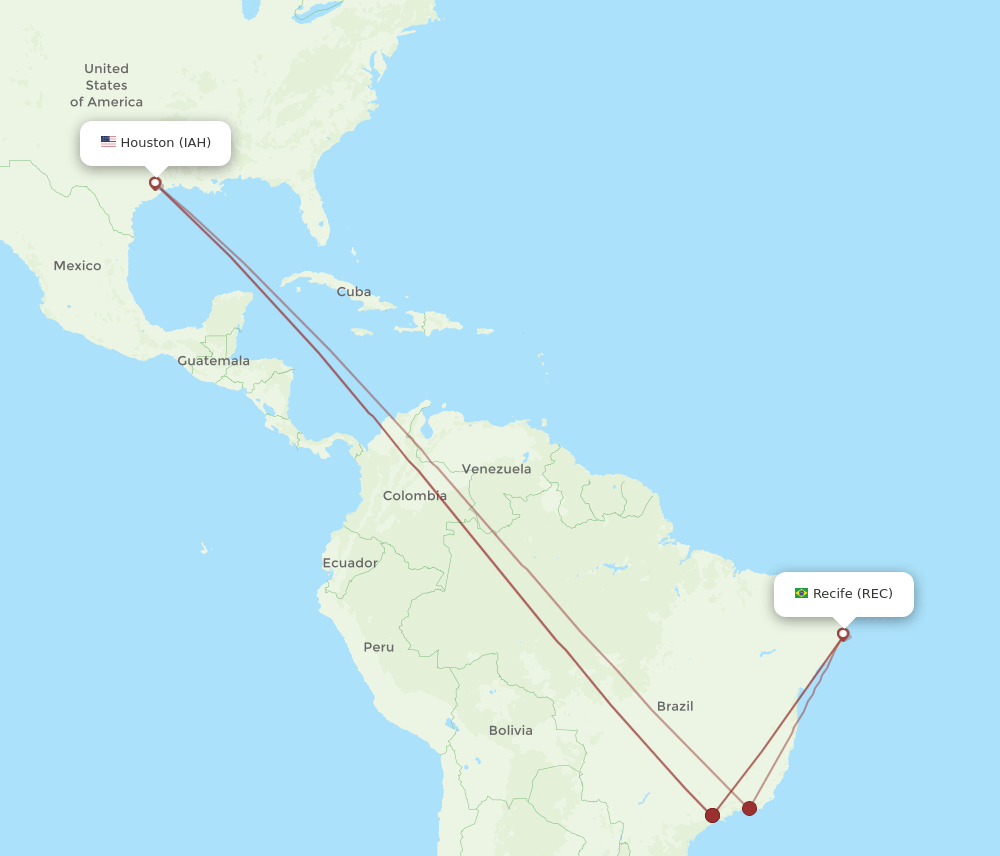 IAH-REC flight routes