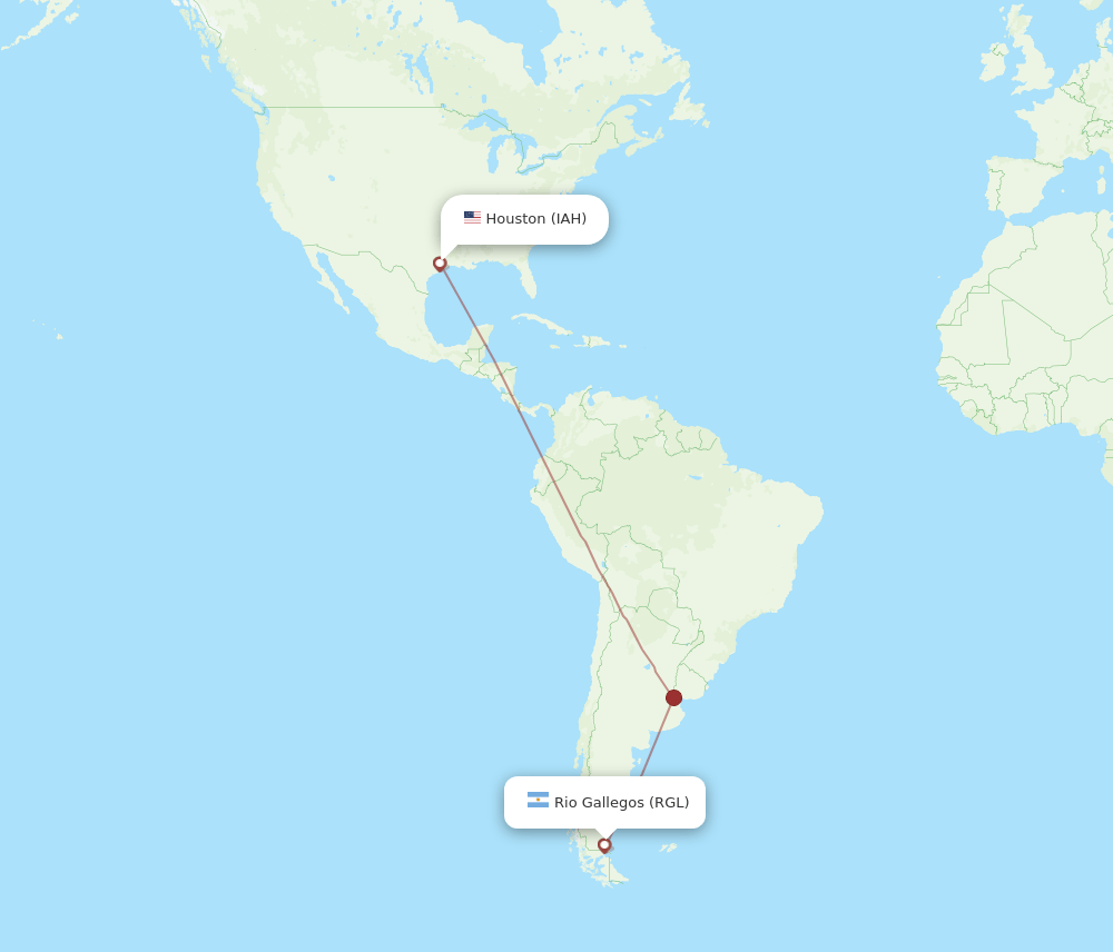 IAH to RGL flights and routes map