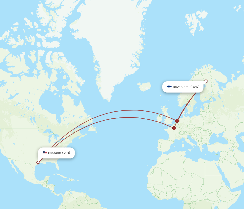 IAH-RVN flight routes