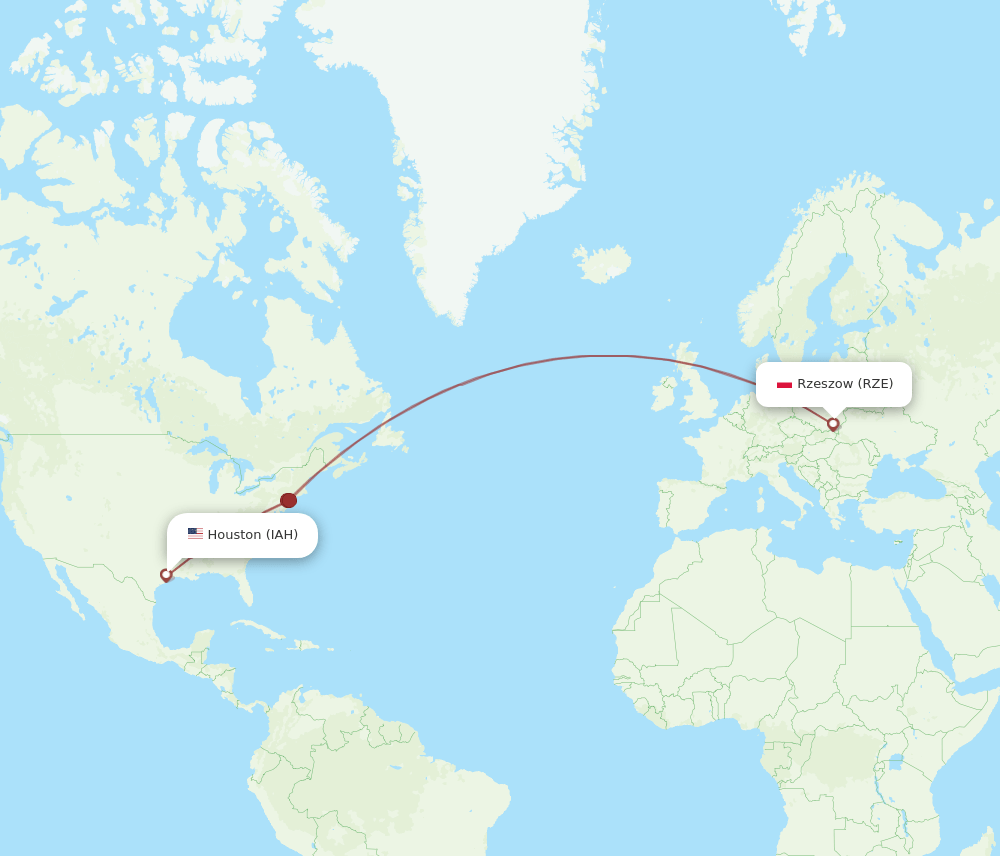 IAH-RZE flight routes