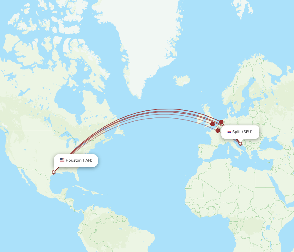 IAH-SPU flight routes