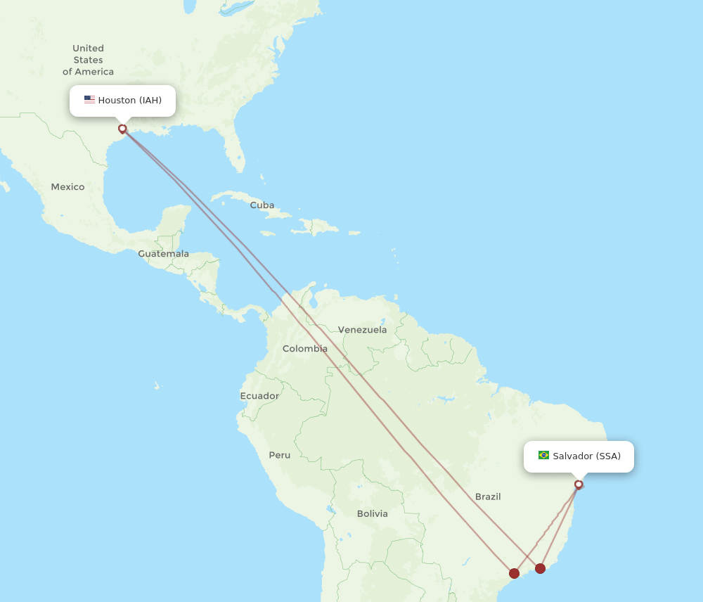 IAH-SSA flight routes