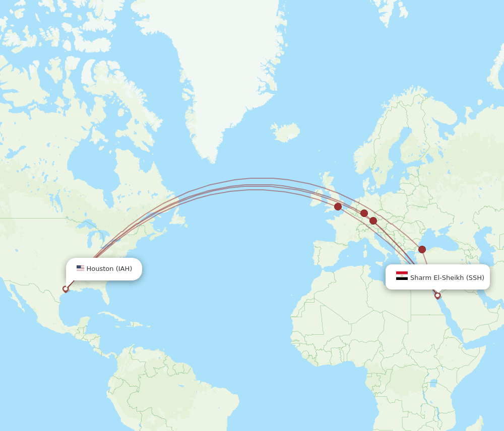 IAH-SSH flight routes