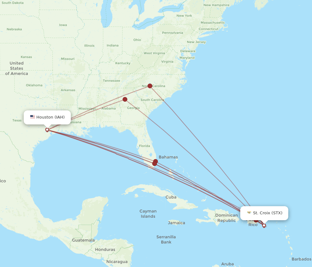 IAH-STX flight routes