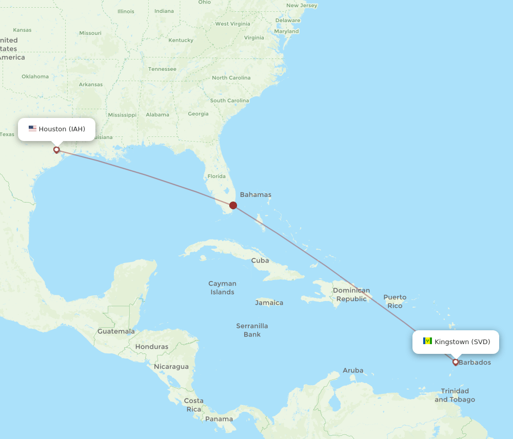 IAH-SVD flight routes