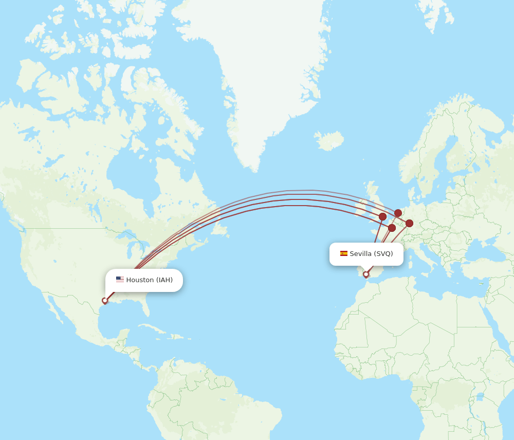 IAH-SVQ flight routes