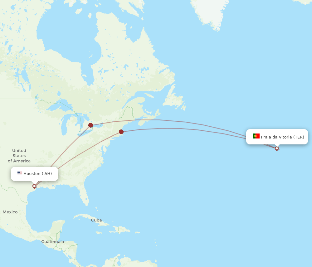IAH-TER flight routes