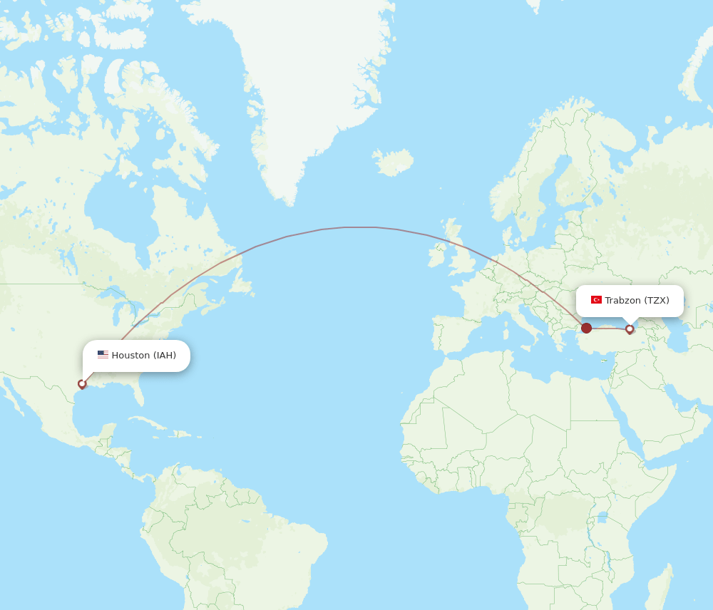 IAH-TZX flight routes