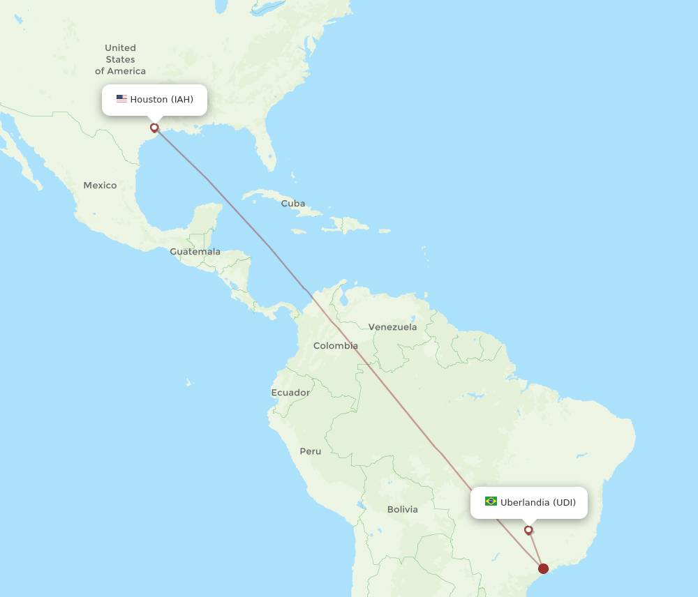IAH-UDI flight routes