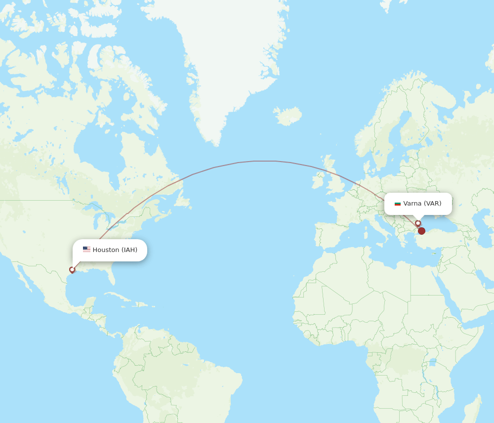 IAH-VAR flight routes