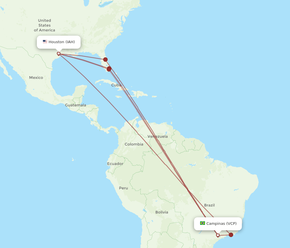 IAH-VCP flight routes