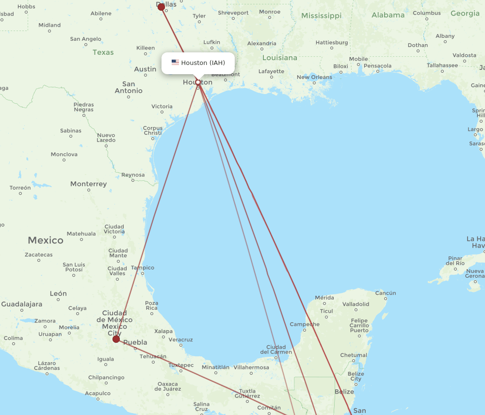 IAH-XPL flight routes