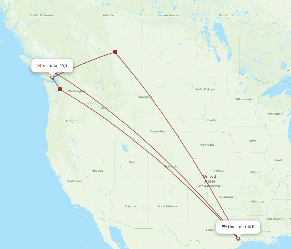 IAH-YYJ flight routes