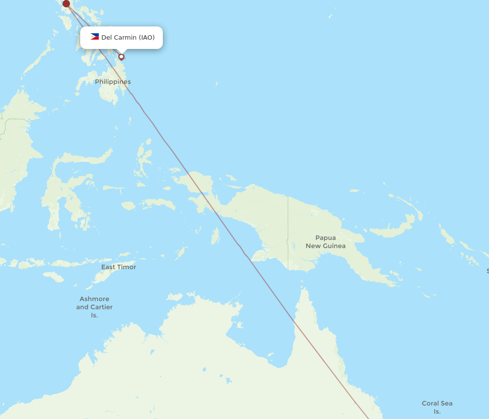 IAO-BNE flight routes