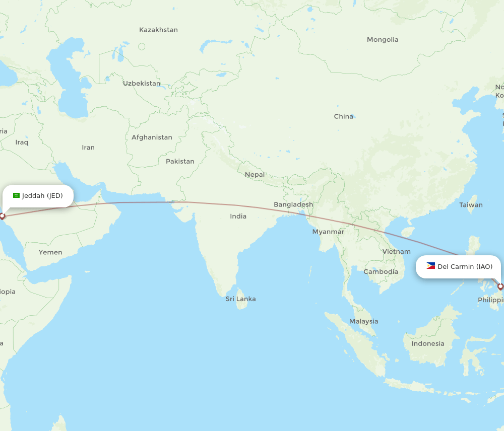 IAO-JED flight routes