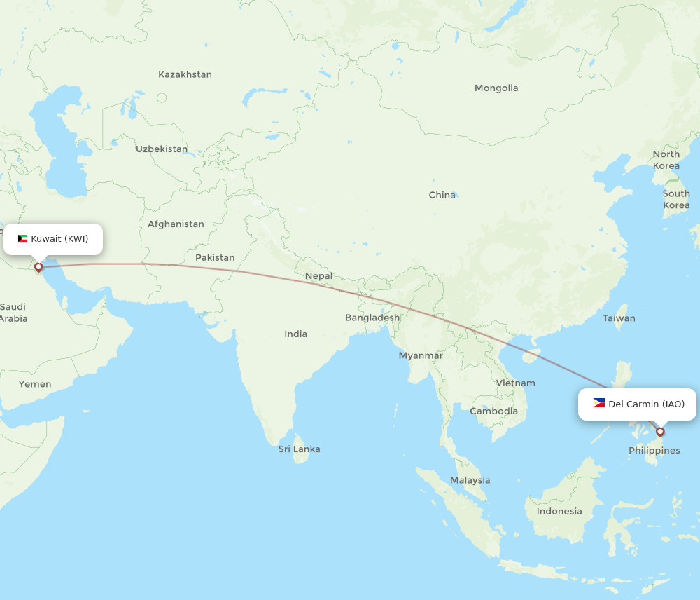 IAO-KWI flight routes