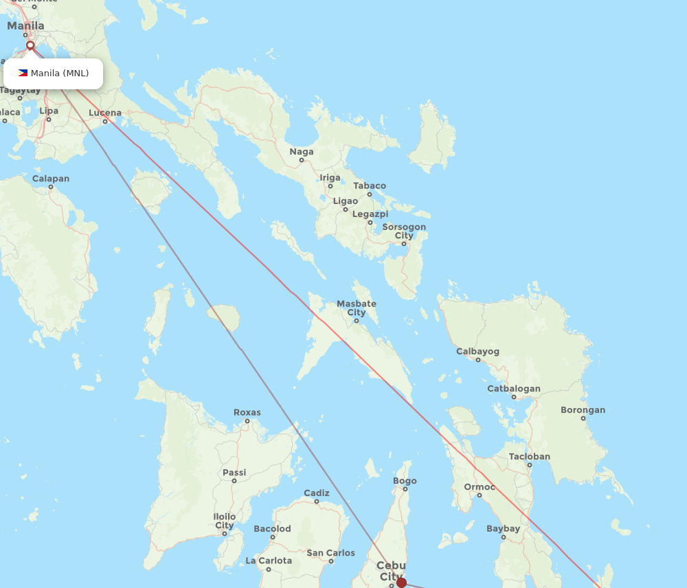 IAO to MNL flights and routes map