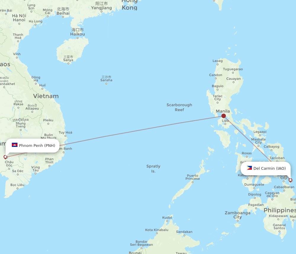 IAO-PNH flight routes
