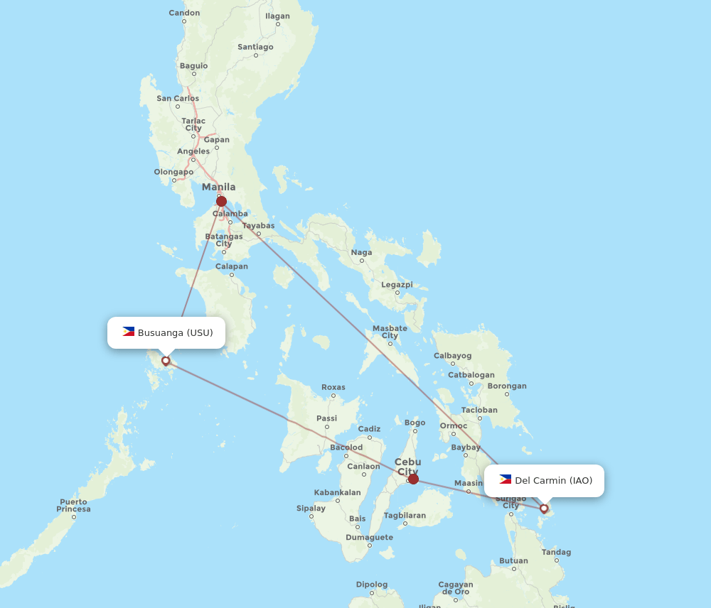 IAO-USU flight routes