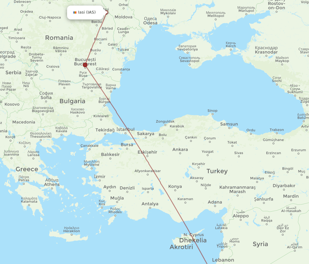 IAS-AMM flight routes