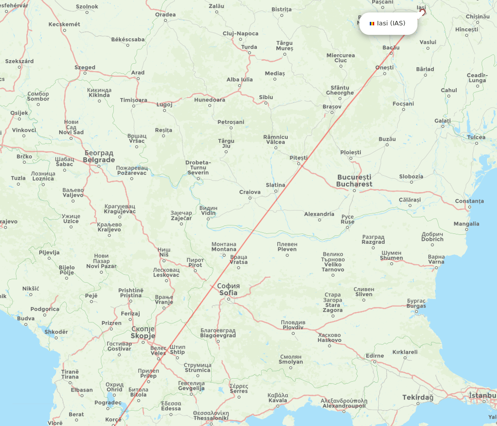 IAS-CFU flight routes
