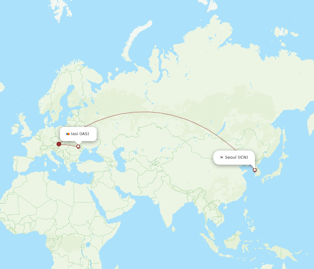 IAS-ICN flight routes