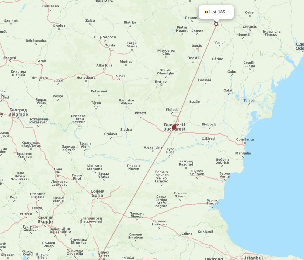 IAS-SKG flight routes