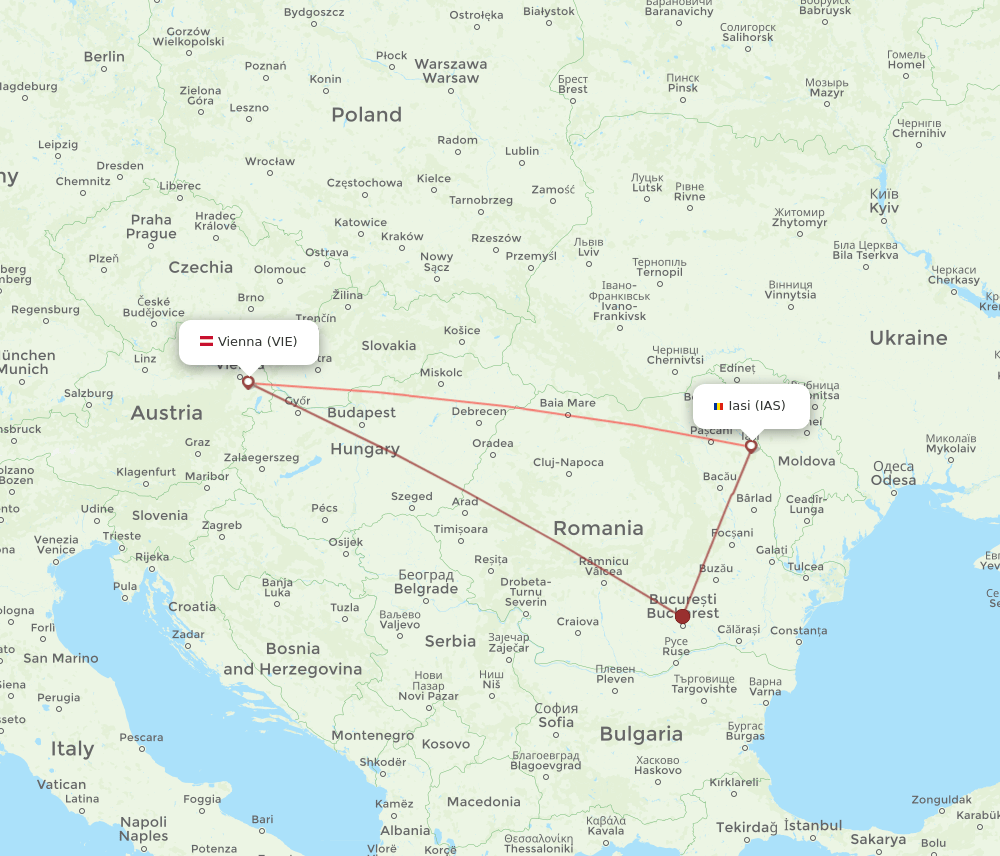 IAS-VIE flight routes