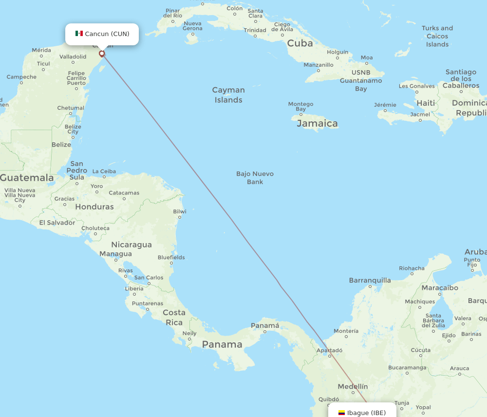 IBE-CUN flight routes