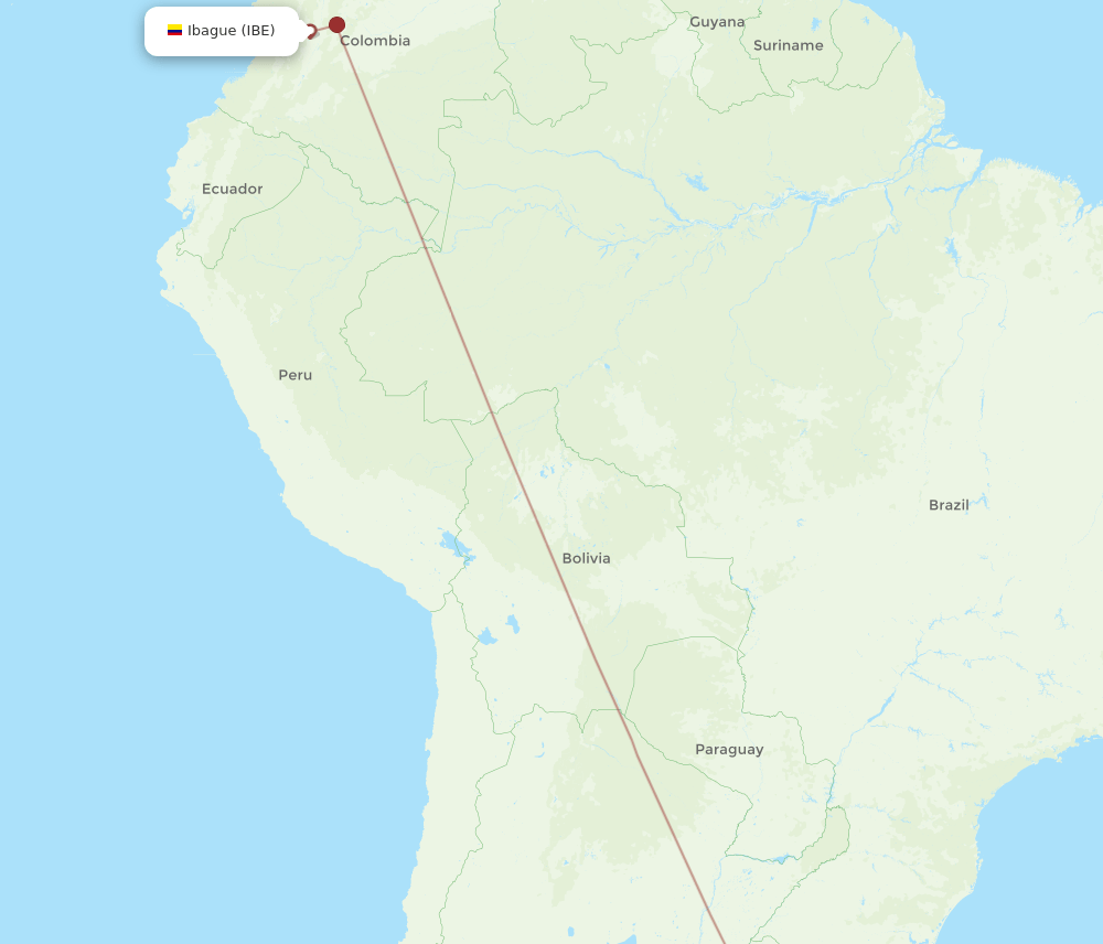 IBE to MVD flights and routes map