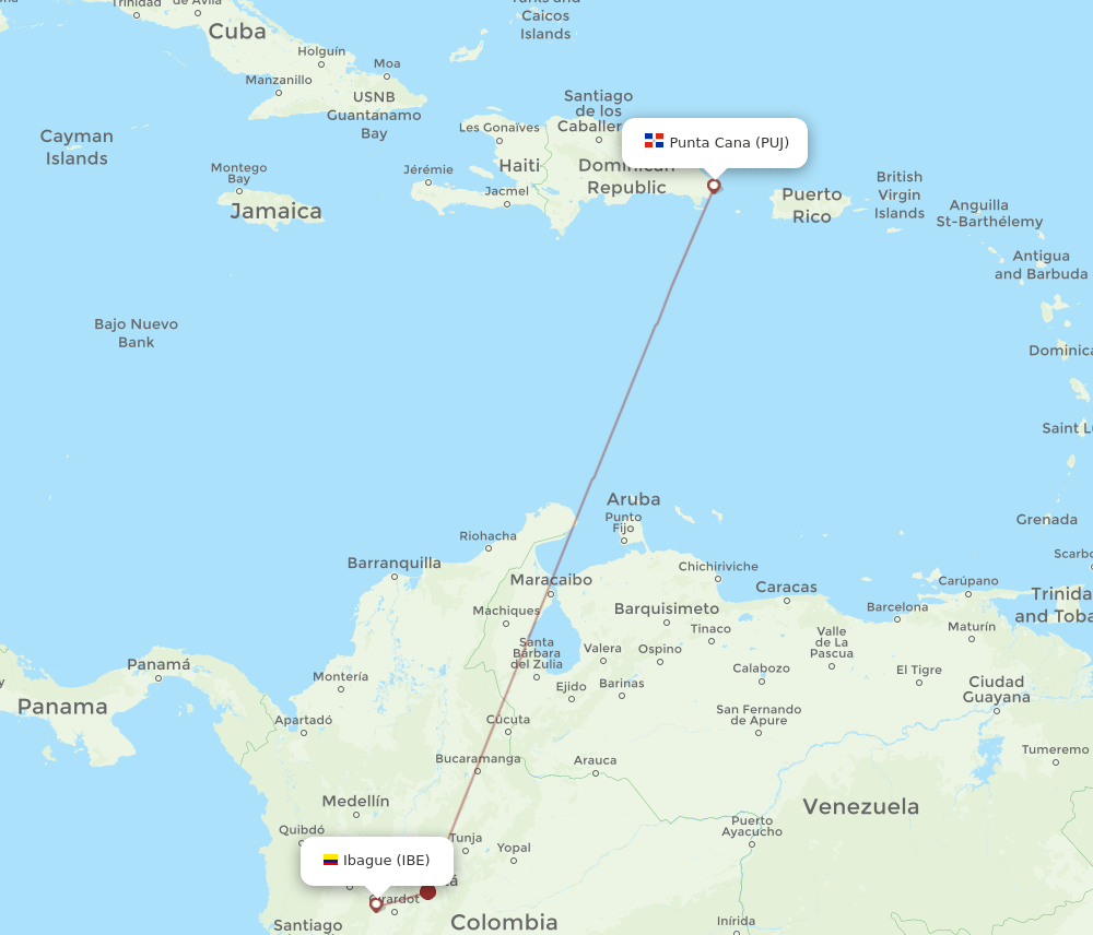 IBE-PUJ flight routes
