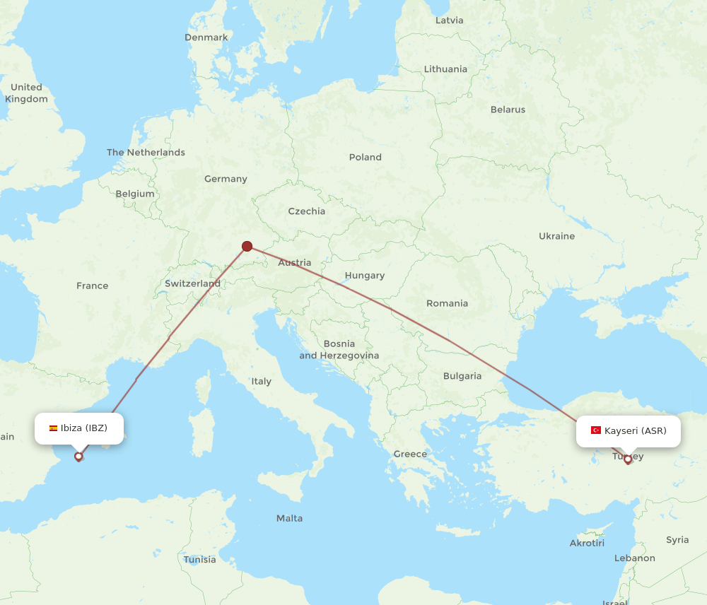 IBZ-ASR flight routes